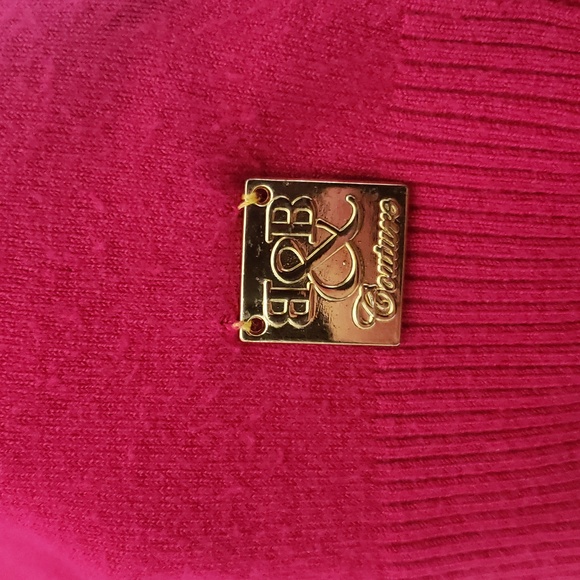 Long Fuchsia Cowl Neck Knit Sweater - Picture 2 of 6